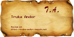 Truka Andor névjegykártya